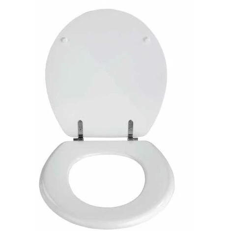 WENKO Abattant WC Prima, Abattant WC Avec Fixation Acier Inox, Facile D'entretien, MDF, 37x41 Cm, Blanc - Blanc 4 WENKO Abattant WC Prima, Abattant WC Avec Fixation Acier Inox, Facile D'entretien, MDF, 37x41 Cm, Blanc - Blanc – Image 2