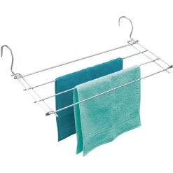 WENKO Etendoir Radiateur à Suspendre, Séchoir à Linge Peu Encombrant Pour Le Balcon, Radiateur, Baignoire, Métal, 59x8,5x23 Cm, Brillant