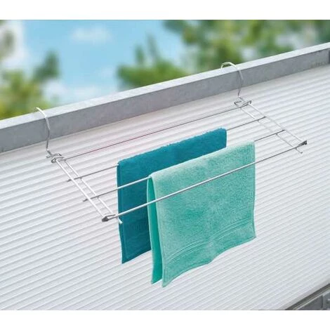 WENKO Etendoir Radiateur à Suspendre, Séchoir à Linge Peu Encombrant Pour Le Balcon, Radiateur, Baignoire, Métal, 59x8,5x23 Cm, Brillant 4 WENKO Etendoir Radiateur à Suspendre, Séchoir à Linge Peu Encombrant Pour Le Balcon, Radiateur, Baignoire, Métal, 59x8,5x23 Cm, Brillant – Image 2