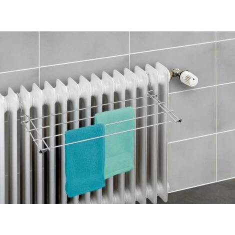 WENKO Etendoir Radiateur à Suspendre, Séchoir à Linge Peu Encombrant Pour Le Balcon, Radiateur, Baignoire, Métal, 59x8,5x23 Cm, Brillant 6 WENKO Etendoir Radiateur à Suspendre, Séchoir à Linge Peu Encombrant Pour Le Balcon, Radiateur, Baignoire, Métal, 59x8,5x23 Cm, Brillant – Image 4