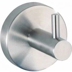 WENKO Crochet Mural Porte Serviette Uno Bosio, Crochet Porte Manteau Mural, Acier Inox, Ø 5,5x5,5 Cm, Mat - Mat