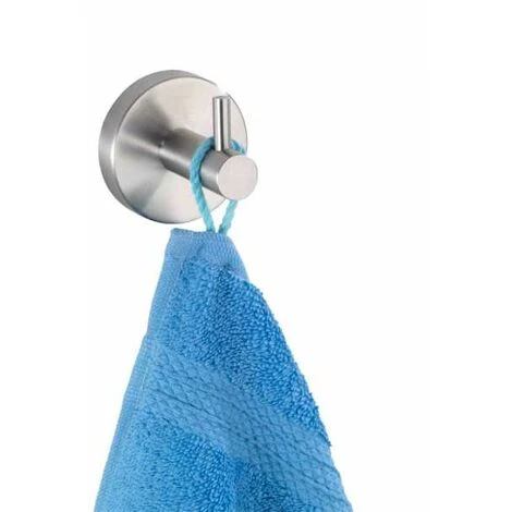WENKO Crochet Mural Porte Serviette Uno Bosio, Crochet Porte Manteau Mural, Acier Inox, Ø 5,5x5,5 Cm, Mat - Mat 4 WENKO Crochet Mural Porte Serviette Uno Bosio, Crochet Porte Manteau Mural, Acier Inox, Ø 5,5x5,5 Cm, Mat - Mat – Image 2