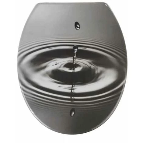 WENKO Abattant WC Original Waterdrop, Abattant WC Frein De Chute , Fixation Inox, Duroplast Antibactérien, 36,5x44,5 Cm, Gris - Multicolore 3 WENKO Abattant WC Original Waterdrop, Abattant WC Frein De Chute , Fixation Inox, Duroplast Antibactérien, 36,5x44,5 Cm, Gris - Multicolore