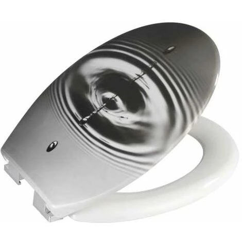 WENKO Abattant WC Original Waterdrop, Abattant WC Frein De Chute , Fixation Inox, Duroplast Antibactérien, 36,5x44,5 Cm, Gris - Multicolore 5 WENKO Abattant WC Original Waterdrop, Abattant WC Frein De Chute , Fixation Inox, Duroplast Antibactérien, 36,5x44,5 Cm, Gris - Multicolore – Image 3