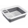 WENKO Egouttoir Vaisselle Pliable Gaia, égouttoir à Vaisselle Plastique, Porte-couverts Et Support Assiettes, Plastique, 36,5x13x31 Cm, Blanc - Gris - Blanc -WENKO Soldes 6578739 1