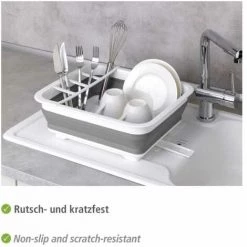 WENKO Egouttoir Vaisselle Pliable Gaia, égouttoir à Vaisselle Plastique, Porte-couverts Et Support Assiettes, Plastique, 36,5x13x31 Cm, Blanc - Gris - Blanc 9 WENKO Egouttoir Vaisselle Pliable Gaia, égouttoir à Vaisselle Plastique, Porte-couverts Et Support Assiettes, Plastique, 36,5x13x31 Cm, Blanc - Gris - Blanc -WENKO Soldes 6578739 3