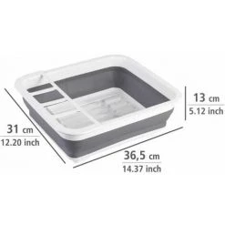 WENKO Egouttoir Vaisselle Pliable Gaia, égouttoir à Vaisselle Plastique, Porte-couverts Et Support Assiettes, Plastique, 36,5x13x31 Cm, Blanc - Gris - Blanc 10 WENKO Egouttoir Vaisselle Pliable Gaia, égouttoir à Vaisselle Plastique, Porte-couverts Et Support Assiettes, Plastique, 36,5x13x31 Cm, Blanc - Gris - Blanc -WENKO Soldes 6578739 4