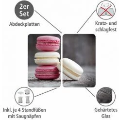 WENKO Protection Plaque De Cuisson, Couvre Plaque De Cuisson En Verre "Macaron", Lot De 2, Verre Trempé, 30x52 Cm, Multicolore 8 WENKO Protection Plaque De Cuisson, Couvre Plaque De Cuisson En Verre "Macaron", Lot De 2, Verre Trempé, 30x52 Cm, Multicolore -WENKO Soldes 6578764 2