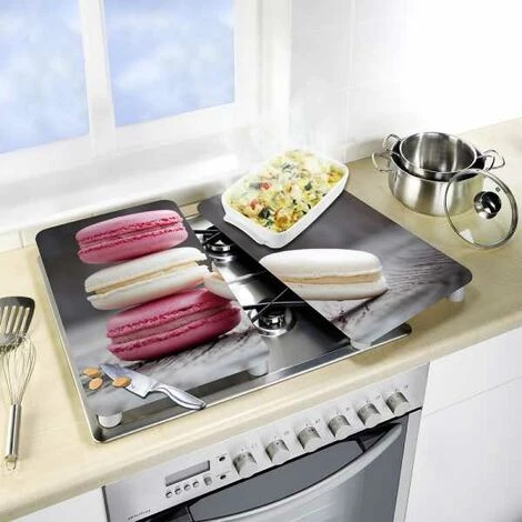 WENKO Protection Plaque De Cuisson, Couvre Plaque De Cuisson En Verre "Macaron", Lot De 2, Verre Trempé, 30x52 Cm, Multicolore 7 WENKO Protection Plaque De Cuisson, Couvre Plaque De Cuisson En Verre "Macaron", Lot De 2, Verre Trempé, 30x52 Cm, Multicolore – Image 5