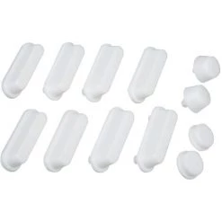 WENKO Patins Abattant WC, Pièce Détachée Pour Abattant WC En Duroplast Acrylique, 4 Patins Pour La Cuvette WC Et 2 Patins Pour Le Couvercle WC, Plastique, 1,4x1,8x4,4 Cm, Blanc - Blanc