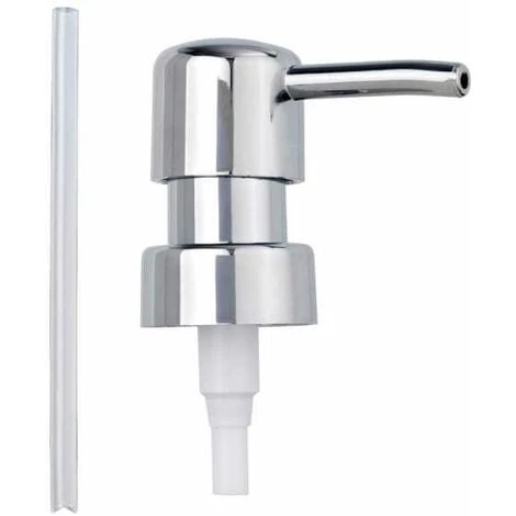 WENKO Pompe De Remplacement Pour Distributeur Savon Liquide, Design Arrondi, Plastique, ø 28 Mm, Chromé - Chromé 3 WENKO Pompe De Remplacement Pour Distributeur Savon Liquide, Design Arrondi, Plastique, ø 28 Mm, Chromé - Chromé