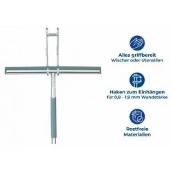 WENKO Raclette Salle De Bain, Raclette De Douche à Suspendre Cave, Acier Inox - Silicone, 26x21,5 Cm, Brillant - Gris - Brillant 9 WENKO Raclette Salle De Bain, Raclette De Douche à Suspendre Cave, Acier Inox - Silicone, 26x21,5 Cm, Brillant - Gris - Brillant -WENKO Soldes 6578798 3