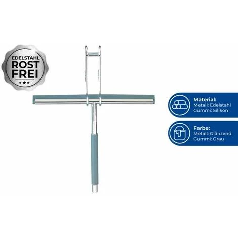 WENKO Raclette Salle De Bain, Raclette De Douche à Suspendre Cave, Acier Inox - Silicone, 26x21,5 Cm, Brillant - Gris - Brillant 7 WENKO Raclette Salle De Bain, Raclette De Douche à Suspendre Cave, Acier Inox - Silicone, 26x21,5 Cm, Brillant - Gris - Brillant – Image 5