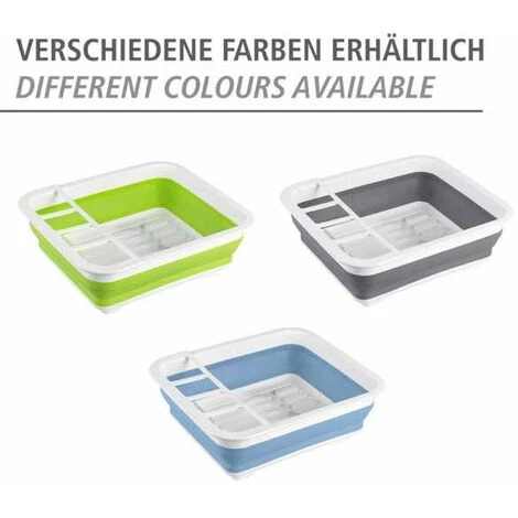 WENKO Egouttoir Vaisselle Pliable Gaia, égouttoir à Vaisselle Plastique, Porte-couverts Et Support Assiettes, Plastique, 36,5x13x31 Cm, Blanc - Vert - Blanc 7 WENKO Egouttoir Vaisselle Pliable Gaia, égouttoir à Vaisselle Plastique, Porte-couverts Et Support Assiettes, Plastique, 36,5x13x31 Cm, Blanc - Vert - Blanc – Image 5
