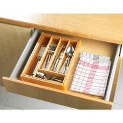 WENKO Range-couverts Bambou - Marron -WENKO Soldes 6578813 3