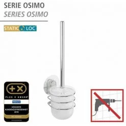 WENKO Porte Brosse WC Mural, Static-Loc® Fixation Sans Perçage, Osimo, Plastique - Acier, 10x37,5x11,5 Cm, Brillant - Chromé 8 WENKO Porte Brosse WC Mural, Static-Loc® Fixation Sans Perçage, Osimo, Plastique - Acier, 10x37,5x11,5 Cm, Brillant - Chromé -WENKO Soldes 6578830 2
