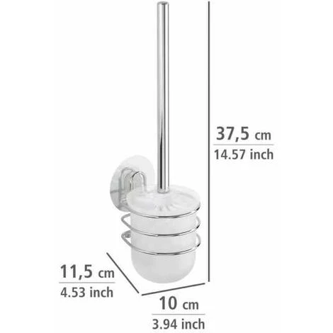 WENKO Porte Brosse WC Mural, Static-Loc® Fixation Sans Perçage, Osimo, Plastique - Acier, 10x37,5x11,5 Cm, Brillant - Chromé 7 WENKO Porte Brosse WC Mural, Static-Loc® Fixation Sans Perçage, Osimo, Plastique - Acier, 10x37,5x11,5 Cm, Brillant - Chromé – Image 5