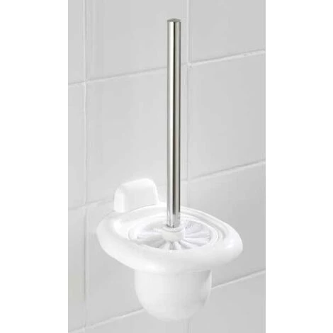 WENKO Brosse WC Murale Pure, Plastique, 15,5x36x16 Cm, Blanc - Blanc 4 WENKO Brosse WC Murale Pure, Plastique, 15,5x36x16 Cm, Blanc - Blanc – Image 2