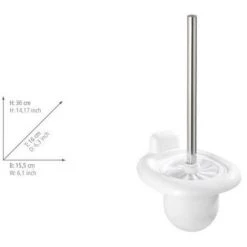 WENKO Brosse WC Murale Pure, Plastique, 15,5x36x16 Cm, Blanc - Blanc 7 WENKO Brosse WC Murale Pure, Plastique, 15,5x36x16 Cm, Blanc - Blanc -WENKO Soldes 6578832 3