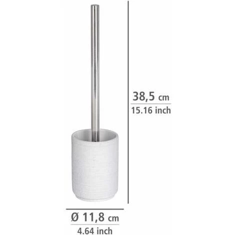 WENKO Brosse WC Goa Neo, Brosse WC Silicone, Brosse WC Noire, Polyrésine Aspect Pierre Naturelle, Ø 9x37 Cm, Blanc - Blanc 5 WENKO Brosse WC Goa Neo, Brosse WC Silicone, Brosse WC Noire, Polyrésine Aspect Pierre Naturelle, Ø 9x37 Cm, Blanc - Blanc – Image 3