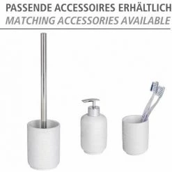 WENKO Brosse WC Goa Neo, Brosse WC Silicone, Brosse WC Noire, Polyrésine Aspect Pierre Naturelle, Ø 9x37 Cm, Blanc - Blanc 11 WENKO Brosse WC Goa Neo, Brosse WC Silicone, Brosse WC Noire, Polyrésine Aspect Pierre Naturelle, Ø 9x37 Cm, Blanc - Blanc -WENKO Soldes 6578834 5