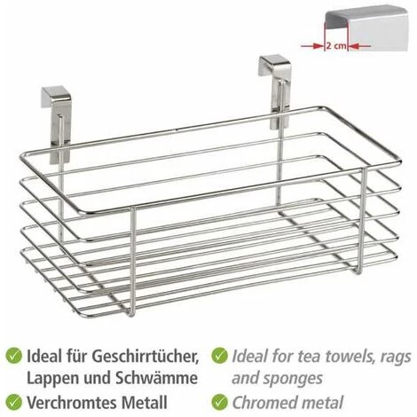 WENKO Rangement Placard Cuisine à Suspendre S, Panier De Rangement Pour Placard, Métal, 24x15x11.5 Cm, Brillant - Chromé 5 WENKO Rangement Placard Cuisine à Suspendre S, Panier De Rangement Pour Placard, Métal, 24x15x11.5 Cm, Brillant - Chromé – Image 3