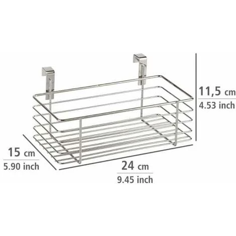 WENKO Rangement Placard Cuisine à Suspendre S, Panier De Rangement Pour Placard, Métal, 24x15x11.5 Cm, Brillant - Chromé 6 WENKO Rangement Placard Cuisine à Suspendre S, Panier De Rangement Pour Placard, Métal, 24x15x11.5 Cm, Brillant - Chromé – Image 4