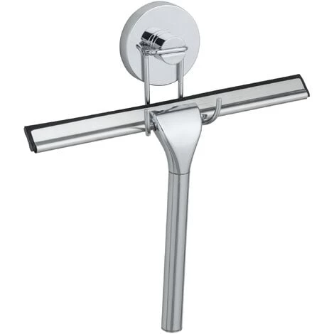 WENKO Raclette De Douche Murale Sans Perçage, Raclette Salle De Bain Vacuum-Loc® Fixation Sans Perçage, Repositionnable Sans Laisser De Trace, Acier Inox, 6x21.5x25 Cm, Brillant - Chromé 3 WENKO Raclette De Douche Murale Sans Perçage, Raclette Salle De Bain Vacuum-Loc® Fixation Sans Perçage, Repositionnable Sans Laisser De Trace, Acier Inox, 6x21.5x25 Cm, Brillant - Chromé