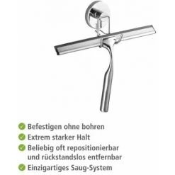 WENKO Raclette De Douche Murale Sans Perçage, Raclette Salle De Bain Vacuum-Loc® Fixation Sans Perçage, Repositionnable Sans Laisser De Trace, Acier Inox, 6x21.5x25 Cm, Brillant - Chromé 10 WENKO Raclette De Douche Murale Sans Perçage, Raclette Salle De Bain Vacuum-Loc® Fixation Sans Perçage, Repositionnable Sans Laisser De Trace, Acier Inox, 6x21.5x25 Cm, Brillant - Chromé -WENKO Soldes 6578849 4