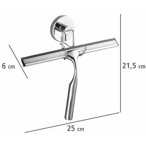 WENKO Raclette De Douche Murale Sans Perçage, Raclette Salle De Bain Vacuum-Loc® Fixation Sans Perçage, Repositionnable Sans Laisser De Trace, Acier Inox, 6x21.5x25 Cm, Brillant - Chromé 7 WENKO Raclette De Douche Murale Sans Perçage, Raclette Salle De Bain Vacuum-Loc® Fixation Sans Perçage, Repositionnable Sans Laisser De Trace, Acier Inox, 6x21.5x25 Cm, Brillant - Chromé – Image 5