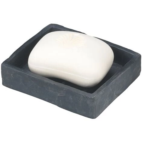 WENKO Porte Savon Slate Rock - Aspect Ardoise, Polyrésine, 11.2x2.7x9.4 Cm, Anthracite - Gris - Anthracite 3 WENKO Porte Savon Slate Rock - Aspect Ardoise, Polyrésine, 11.2x2.7x9.4 Cm, Anthracite - Gris - Anthracite