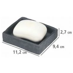 WENKO Porte Savon Slate Rock - Aspect Ardoise, Polyrésine, 11.2x2.7x9.4 Cm, Anthracite - Gris - Anthracite 8 WENKO Porte Savon Slate Rock - Aspect Ardoise, Polyrésine, 11.2x2.7x9.4 Cm, Anthracite - Gris - Anthracite -WENKO Soldes 6578857 3