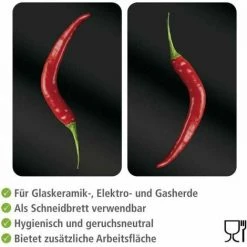 WENKO Protection Plaque De Cuisson, Couvre Plaque De Cuisson En Verre "Hot Pepperoni", Lot De 2, Verre Trempé, 30x52 Cm, Multicolore 9 WENKO Protection Plaque De Cuisson, Couvre Plaque De Cuisson En Verre "Hot Pepperoni", Lot De 2, Verre Trempé, 30x52 Cm, Multicolore -WENKO Soldes 6578867 3