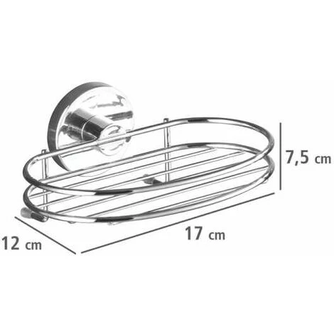 WENKO Porte Savon Mural Sans Percer Milazzo, Porte Savon Mural Vacuum-Loc® Fixation Sans Perçage, Repositionnable Sans Laisser De Trace, Acier , 17x7,5x12 Cm, Brillant - Chromé 7 WENKO Porte Savon Mural Sans Percer Milazzo, Porte Savon Mural Vacuum-Loc® Fixation Sans Perçage, Repositionnable Sans Laisser De Trace, Acier , 17x7,5x12 Cm, Brillant - Chromé – Image 5