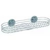 WENKO Etagère Murale Salle De Bain Maxi, Panier De Douche Fixation Sans Perçage Turbo-Loc®, Design Arrondi, Acier, 38x6x11,5 Cm, Chromé - Chromé
