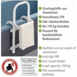 WENKO Poignée Pour Baignoire Secura, Marche Pied Baignoire Antidérapant, Système Accès Baignoire, Capacité 150 Kg, Aluminium - Plastique, 24,5 X 52,5 X 23 Cm, Blanc - Blanc 8 WENKO Poignée Pour Baignoire Secura, Marche Pied Baignoire Antidérapant, Système Accès Baignoire, Capacité 150 Kg, Aluminium - Plastique, 24,5 X 52,5 X 23 Cm, Blanc - Blanc -WENKO Soldes 6578886 2