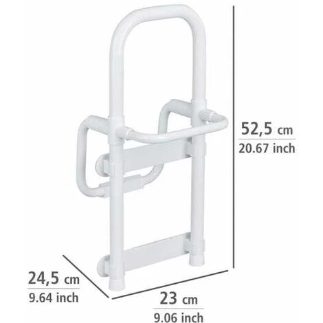 WENKO Poignée Pour Baignoire Secura, Marche Pied Baignoire Antidérapant, Système Accès Baignoire, Capacité 150 Kg, Aluminium - Plastique, 24,5 X 52,5 X 23 Cm, Blanc - Blanc 5 WENKO Poignée Pour Baignoire Secura, Marche Pied Baignoire Antidérapant, Système Accès Baignoire, Capacité 150 Kg, Aluminium - Plastique, 24,5 X 52,5 X 23 Cm, Blanc - Blanc – Image 3
