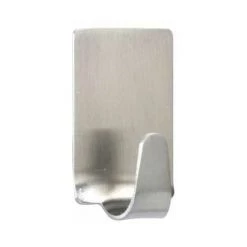 WENKO Crochet Mural Porte Serviette, Lot De 4 Crochets Muraux Porte Manteau, Fixation Sans Perçage, Adhésif Puissant, Design Carré, Acier Inoxydable, 1,9x1,5x3,4 Cm, Mat - Mat