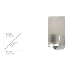 WENKO Crochet Mural Porte Serviette, Lot De 4 Crochets Muraux Porte Manteau, Fixation Sans Perçage, Adhésif Puissant, Design Carré, Acier Inoxydable, 1,9x1,5x3,4 Cm, Mat - Mat 7 WENKO Crochet Mural Porte Serviette, Lot De 4 Crochets Muraux Porte Manteau, Fixation Sans Perçage, Adhésif Puissant, Design Carré, Acier Inoxydable, 1,9x1,5x3,4 Cm, Mat - Mat -WENKO Soldes 6578887 3