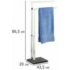 WENKO Porte Serviettes Salle De Bain Sur Pied, 2 Barres Porte Serviette, Slate Rock, Base Polyrésine Effet Ardoise - Acier Inox, 43,5x86,5x20 Cm, Mat 10 WENKO Porte Serviettes Salle De Bain Sur Pied, 2 Barres Porte Serviette, Slate Rock, Base Polyrésine Effet Ardoise - Acier Inox, 43,5x86,5x20 Cm, Mat -WENKO Soldes 6578898 4