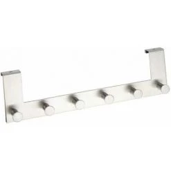 WENKO Patère De Porte à Suspendre Celano, 6 Crochets De Porte Pour Les Serviettes Ou Les Manteaux, Fixation Sans Perçage, Acier Inoxydable, 39x11x5,5 Cm, Argent Mat - Mat 10 WENKO Patère De Porte à Suspendre Celano, 6 Crochets De Porte Pour Les Serviettes Ou Les Manteaux, Fixation Sans Perçage, Acier Inoxydable, 39x11x5,5 Cm, Argent Mat - Mat -WENKO Soldes 6578914 4