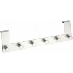 WENKO Patère De Porte à Suspendre Celano, 6 Crochets De Porte Pour Les Serviettes Ou Les Manteaux, Fixation Sans Perçage, Acier Inoxydable, 39x11x5,5 Cm, Argent Mat - Mat 11 WENKO Patère De Porte à Suspendre Celano, 6 Crochets De Porte Pour Les Serviettes Ou Les Manteaux, Fixation Sans Perçage, Acier Inoxydable, 39x11x5,5 Cm, Argent Mat - Mat -WENKO Soldes 6578914 5