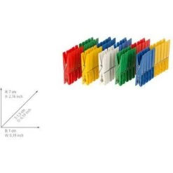WENKO Lot De 50 Pinces à Linge Colorado Avec Ressort Inox, Pince à Linge Pour étendre Le Linge, Plastique - Acier Inox, 1x7x1,5 Cm, Multicolore - Multicolore -WENKO Soldes 6578931 3