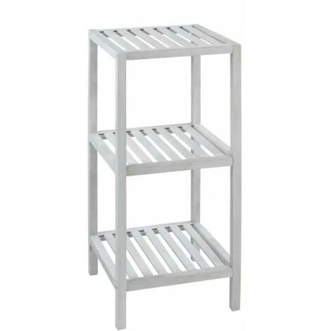 WENKO Etagère Rangement Bois, Norway, 3 étagères Bois Naturel Blanc, Bois Noyer, 36x79x36cm, Blanc 3 WENKO Etagère Rangement Bois, Norway, 3 étagères Bois Naturel Blanc, Bois Noyer, 36x79x36cm, Blanc