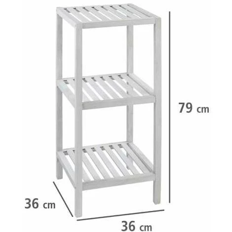 WENKO Etagère Rangement Bois, Norway, 3 étagères Bois Naturel Blanc, Bois Noyer, 36x79x36cm, Blanc 7 WENKO Etagère Rangement Bois, Norway, 3 étagères Bois Naturel Blanc, Bois Noyer, 36x79x36cm, Blanc – Image 5