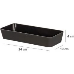 WENKO Boite De Rangement Salle De Bain Gom, Bac De Rangement Salle De Bain, Plastique Soft Touch, 24x4x10 Cm, Noir - Noir 7 WENKO Boite De Rangement Salle De Bain Gom, Bac De Rangement Salle De Bain, Plastique Soft Touch, 24x4x10 Cm, Noir - Noir -WENKO Soldes 6578968 3