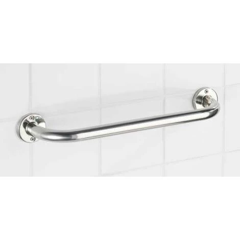 WENKO Barre D'appui WC Basic, Poignée Murale Salle De Bain, Fixation Murale, Acier Inoxydable, 46x6x9,5 Cm, Brillant - Brillant 4 WENKO Barre D'appui WC Basic, Poignée Murale Salle De Bain, Fixation Murale, Acier Inoxydable, 46x6x9,5 Cm, Brillant - Brillant – Image 2