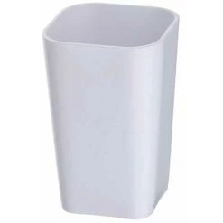 WENKO Porte Brosse à Dents, Gobelet Salle De Bain, Candy, Plastique, 3x11x7,3 Cm, Blanc - Blanc