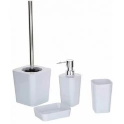 WENKO Porte Brosse à Dents, Gobelet Salle De Bain, Candy, Plastique, 3x11x7,3 Cm, Blanc - Blanc -WENKO Soldes 6579004 3