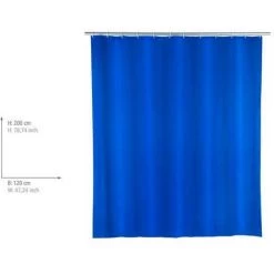 WENKO Rideau De Douche Uni, Rideau De Douche 120x200 Cm, Imperméable à L'eau, 8 Anneaux Rideau De Douche En Plastique Blanc Inclus, PEVA Matériau Recyclé Et Recyclable, 120x200 Cm, Bleu Nuit - Bleu - Bleu Foncé 7 WENKO Rideau De Douche Uni, Rideau De Douche 120x200 Cm, Imperméable à L'eau, 8 Anneaux Rideau De Douche En Plastique Blanc Inclus, PEVA Matériau Recyclé Et Recyclable, 120x200 Cm, Bleu Nuit - Bleu - Bleu Foncé -WENKO Soldes 6579018 3